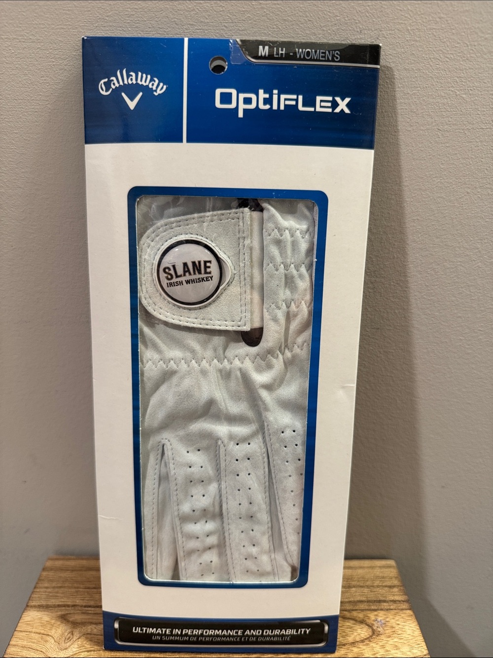 Callaway Optiflex Women's Left-Hand White Golf Glove with Slane Patch